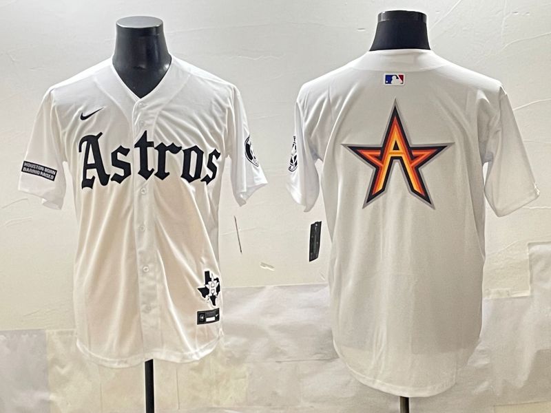 Men 2025 Houston Astros Blank White Five generations Joint Name Nike MLB Jersey style 16
